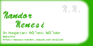 nandor menesi business card